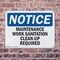 Signmission Maintenance Work Sanitation Clean-Up Required, 14 in W x Rectangle, Plastic OS-2PACK-NS-P-1014-L-14118 - alternate 8